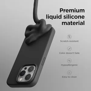 Alta calidad al por mayor de silicona líquida funda de teléfono móvil protectora a prueba de golpes funda de teléfono móvil para iPhone 15 14 Pro Max