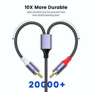 Cavo <span class=keywords><strong>RCA</strong></span> Audio per Auto di Alta Qualità, Placcato Oro, Intrecciato in Nylon, Vendita all'Ingrosso - Product Image 5