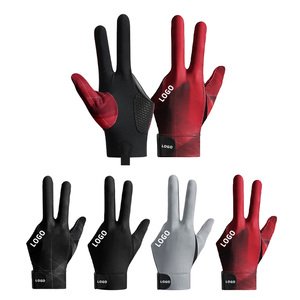 Gants <span class=keywords><strong>de</strong></span> <span class=keywords><strong>billard</strong></span> personnalisés en gros avec logo, antidérapants, 3 doigts, respirants, confortables, unisexes, pour le snooker - Product Image 1