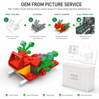 Set de Bloques de Construcción de Trineo Navideño Personalizado, Juguete de Construcción STEM OEM, Mini Kit de Modelo Navideño, Marca Privada, Juguetes para Niños