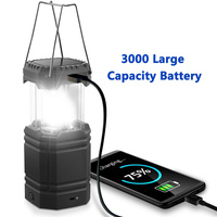 Lanterne de camping solaire à manivelle à grande capacité, lampe torche LED ultra-lumineuse portable, chargeur USB extérieur, lanterne électronique