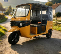Tuk Tuk Électrique Haute Puissance 2000W, Tricycle à 3 Roues pour Passagers, Charge Utile 600kg, Style Bajaj, Rickshaw Électrique pour Service de Transport en Taxi