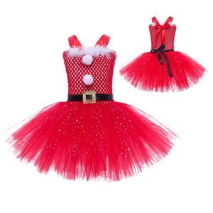 Tutú de Ballet Rojo Navideño, Disfraz de Elfo Navideño para Halloween, Vestido de Malla para Niña con Accesorios - Product Image 5