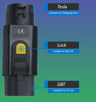 Adaptateur de chargeur EV personnalisé 7KW 32A 220V NACS, convertisseur Tesla vers GBT, adaptateur de charge pour voiture BYD