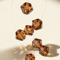 Hellgeräucherte Topas 4mm Facettierte Umweltfreundliche Langlebige Diamant-Doppelspitzen Lose Perlen für Schmuckherstellung Stickerei DIY Handwerk