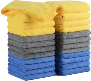 Serviette de nettoyage automobile VANTUR en microfibre sans bords, en polaire corail, séchage rapide, tissée, 40x40cm, écologique, modèle Y-261023-39 pour voiture - Product Image 1