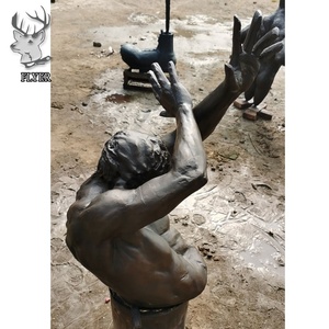 Extérieur Intérieur Personnalisé Taille Réelle Sculpture En Métal Bronze Type Mural Grande Taille Buste En Bronze <span class=keywords><strong>Humain</strong></span> Statue D'homme <span class=keywords><strong>Nu</strong></span> - Product Image 2