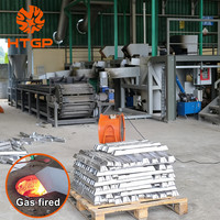 Four de fusion à gaz pour ferraille d'aluminium et de cuivre, capacité 500KG 1000KG 2000kg, avec creuset et installation de fonderie pour la coulée d'ingots