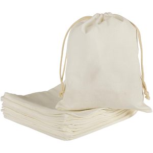 Sac à cordon en coton avec logo personnalisé, en tissu mousseline de qualité supérieure, pochette cadeau pour bijoux, cadeaux de fête, emballage de chaussures - Product Image 2