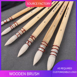 Xin Bowen Vente Chaude Brosse Pas. 6 Moutons Cheveux Tête Ronde <span class=keywords><strong>Aquarelle</strong></span> Peinture À L'huile Acrylique Brosse - Product Image 2