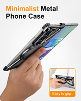 Coque de protection intégrale en métal creux avec anneau magnétique intégré et béquille pour Samsung Z Fold 5 6 7 8