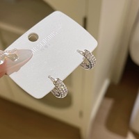 Boucles d'oreilles créoles en laiton plaqué argent avec zircon scintillant, petites et délicates, pour femme, idéales au quotidien