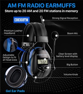 블루투스 통신 헤드셋이 있는 ABS 소재 전자 귀마개 마이크가 있는 안전 청력 보호 - Product Image 6