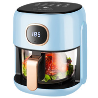 Friteuse à Air Visible 4.5L Sans Huile, Friteuse à Air à Pot en Verre pour Appareils Électroménagers