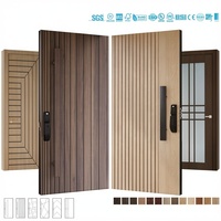 Porte d'entrée extérieure pivotante de luxe en bois massif américain, design moderne, antivol, serrure multipoints, garantie 5 ans, pour salon et hôtel