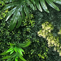 S-021 Penjualan Panas Dinding Tanaman Rumput Plastik Hijau 3D 1x1m Tanaman Rumput Hijau 3D Laris untuk Dekorasi Interior
