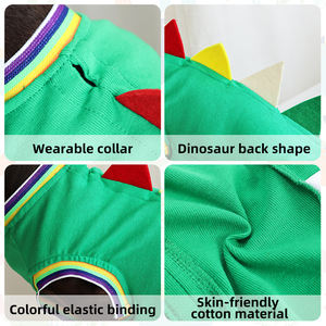 Jaket hewan peliharaan Dachshund mewah rompi anjing poliester halus dengan desain dinosaurus lucu musim dingin sederhana Ukuran XL dan XXL untuk anjing kecil - Product Image 2