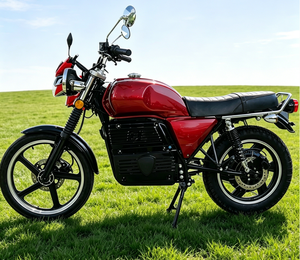 Moto électrique rétro rouge 72V homologuée CEE, 2000W, haute vitesse, pour adultes, type street bike - Product Image 4