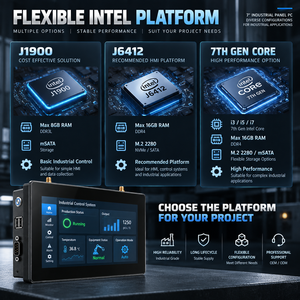 คอมพิวเตอร์อุตสาหกรรมหน้าจอสัมผัสขนาด 7 นิ้ว Intel Industrial Panel PC J1900 J6412 Core i3 i5 i7 แบบไม่มีพัดลม HMI สำหรับระบบอัตโนมัติในโรงงาน - Product Image 4