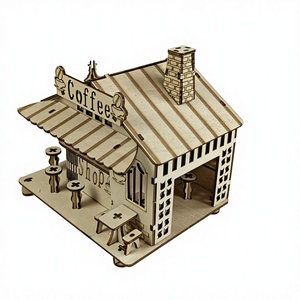 <span class=keywords><strong>Puzzle</strong></span> <span class=keywords><strong>3D</strong></span> in Legno Artigianale Personalizzato MCX Coffee House, Design Innovativo, Aspetto Elegante, Giocattolo Educativo Fai-da-Te a Tema Cartoni Animati - Product Image 3