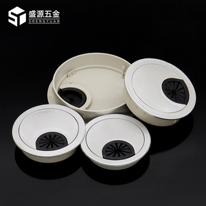 Shengyuan Plastic Cable Hole Cover 50mm 53mm 60mm 80mm Sand Silver <b>Desk</b> Decorative Ring Office Supply - Product Image 3