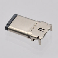 Connecteur mâle Type C 24 broches avec bornes estampées, SMD avant-arrière, avec boîtier, type de broche DIP pour assemblage de circuits imprimés électroniques