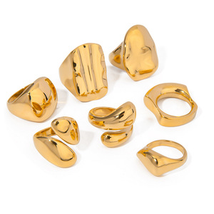 Fashion <b>Rings</b> Gold Plated Geometric Oval Shape Women's Party Jewelry Yiwu Origin JDR2311019 - Product Image 5