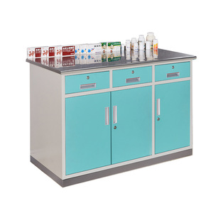 Banc de travail en acier Xinlongfei 1,2 m avec tiroirs bleus et blancs, armoire de pharmacie pour clinique - Product Image 2