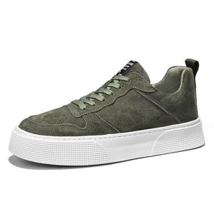 Chaussures décontractées pour hommes, semelle en caoutchouc, tige en PVC, bout rond, lacets, tendance mode, toutes saisons, chaussures de marche - Product Image 1