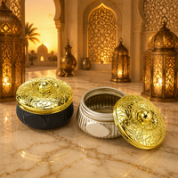Pot de rangement en verre vide 150 ml pour Bakhoor arabe traditionnel, avec bouchon à fil doré, pour emballage de poudre d'encens Oud domestique, logo personnalisé