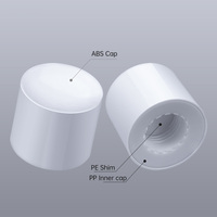 Vente en gros 24/410 blanc noir plat/concave bouchon à vis OEM / ODM anti-déversement ABS + PP couvercle bouteille cosmétiques couvercle #2050