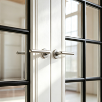 Porte battante en PVC à économie d'énergie, double vitrage trempé, isolée thermiquement, faible entretien, pour appartement commercial