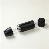 Emballage pour soins de la peau, flacon compte-gouttes en forme de seringue noir mat pour sérum cosmétique, 15 ml, flacon en plastique PETG pour crème de fond de teint liquide