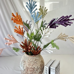 <span class=keywords><strong>Enredaderas</strong></span> decorativas, <span class=keywords><strong>flores</strong></span> artificiales, ramas cortas, fruta de Coral - Product Image 5