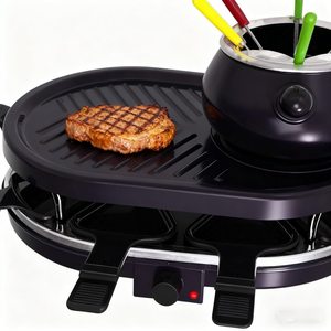Party <span class=keywords><strong>Multifonction</strong></span> 1500w 1.0L 6 Fourchettes à Fondue Plaque de Fer Amovible Antiadhésive Barbecue Électrique <span class=keywords><strong>Raclette</strong></span> Grill avec 8 Spatules - Product Image 4