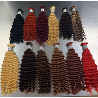 Cheveux humains bouclés colorés en vrac pour tressage, vente en gros de cheveux humains en vrac pour tressage, cheveux brésiliens en vrac pour tressage