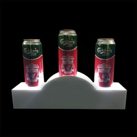 Étagère d'exposition pour bouteille unique en acrylique/plastique éclairée par LED, personnalisée en usine, pour spiritueux et vin, certifiée CE ROHS/FCC, OEM/ODM