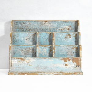 6 ngăn tồi tàn <span class=keywords><strong>Chic</strong></span> màu xanh đau khổ gỗ mail <span class=keywords><strong>Organizer</strong></span> Countertop dễ thương sắp xếp bàn bằng gỗ sắp xếp bàn - Product Image 6
