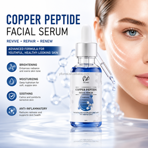 Etiqueta privada Venta caliente Cuidado DE LA PIEL Brillo Antiarrugas Envejecimiento Hidratante Azul Ghk-Cu Cobre Péptido Suero facial - Product Image 1