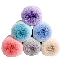 375m fil mélangé de laine teint en arc-en-ciel 80% acrylique 20% fil à gâteau en nylon pour l'artisanat et le tricot solide et durable