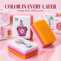 Jeu de tuiles de mahjong en acrylique pour les brunchs et cocktails en famille, entre amies et en couple, idéal pour les week-ends chaleureux