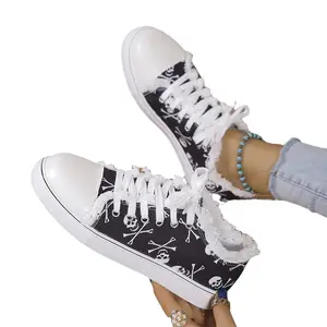 Wholesale of large-sized flat bottomed women's canvas shoes 2023 new ethnic casual lightweight Walking Style Shoes