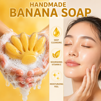 Jabón Artesanal de Plátano con Extracto de Plátano y Aceite de Coco, Limpieza Profunda, Iluminador, Hidratante, para Rostro y Cuerpo, OEM ODM 110g