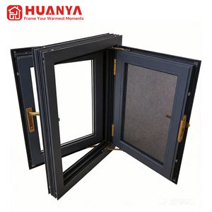 Fenêtre à battants en aluminium à rupture de pont thermique de qualité supérieure pour la maison, insonorisée et écoénergétique, <span class=keywords><strong>double</strong></span> <span class=keywords><strong>vitrage</strong></span> moderne pour salle de bain et école - Product Image 1