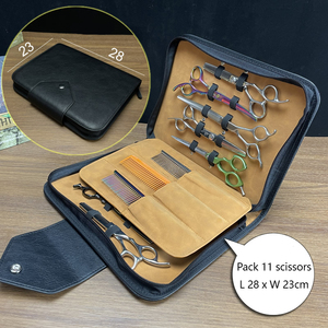 Usine en gros logo personnalisé 11 pièces sac de ciseaux de <span class=keywords><strong>coiffeur</strong></span> outils de barbier mallette de rangement grande capacité coupe sac de cisaillement de cheveux - Product Image 4