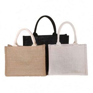Wholesale <b>Large</b> <b>Beach</b> Burlap Jute Tote Shopping <b>Bag</b> Waterproof and Reusable with Custom Printed Logo - Product Image 2