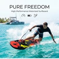 Planche de surf électrique FastDispatch Jet Ski Ocean Cruiser Flame Stripe Jaune avec télécommande sans fil et propulsion aquatique