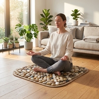 Tapis de réflexologie pour les pieds et les jambes, tapis de massage en galets naturels pour soulager la douleur, thérapie à domicile, 40x40cm
