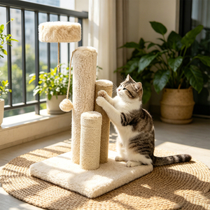 Muebles para Gatos de Interior con Cama de Felpa y Postes Rascadores de Sisal para un Descanso Cómodo y el Cuidado de las Uñas, Árbol para Gatos - Product Image 3
