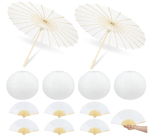 23.6 "giấy trắng ô dù với <span class=keywords><strong>8</strong></span> inch có thể gập lại cầm tay người hâm mộ 12 inch giấy đèn lồng dầu trung Quốc Nhật Bản dù che - Product Image 3